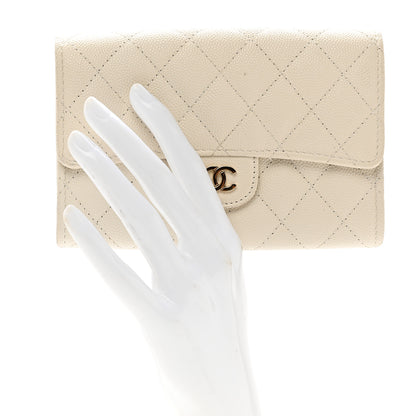 Chanel Caviar Quilted Medium Flap Wallet White 2 of 8