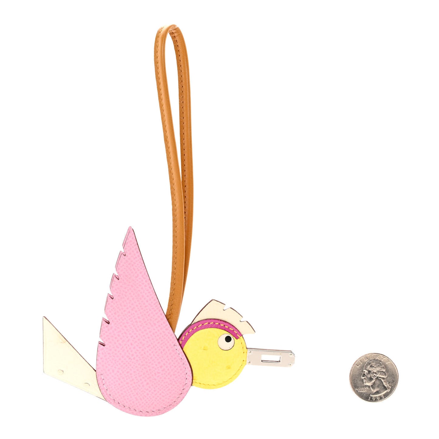 Ostrich Epsom Swift Birdy Bag Charm Mauve Sylvestre