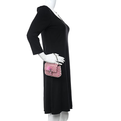Fendi Crystal Beaded Monster Baguette Belt Bag Pink 2 of 11