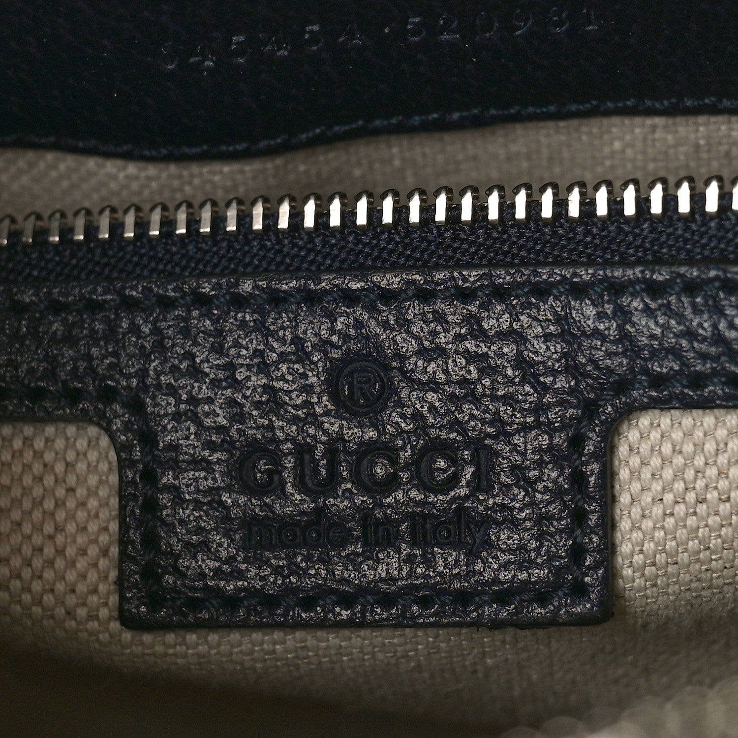 Gucci GG Supreme Monogram Textured Dollar Calfskin Small Horsebit 1955 Shoulder Bag Beige Blue 6 of 10