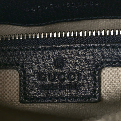 Gucci GG Supreme Monogram Textured Dollar Calfskin Small Horsebit 1955 Shoulder Bag Beige Blue 6 of 10