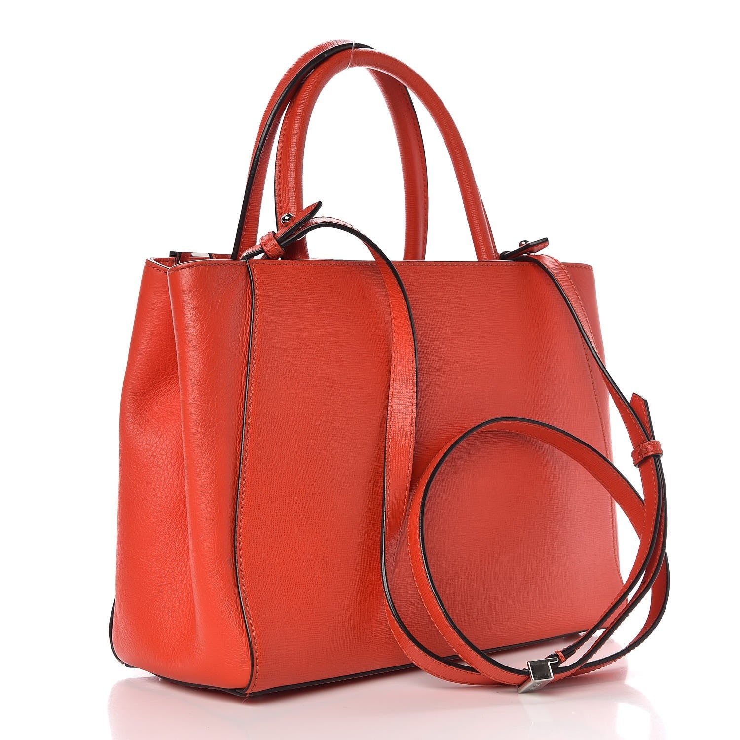 Fendi Vitello Elite Petite 2Jours Tote Papavero 3 of 9