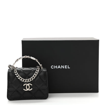 Chanel Caviar Quilted Pick Me Up Clutch With Chain Black 12 of 12