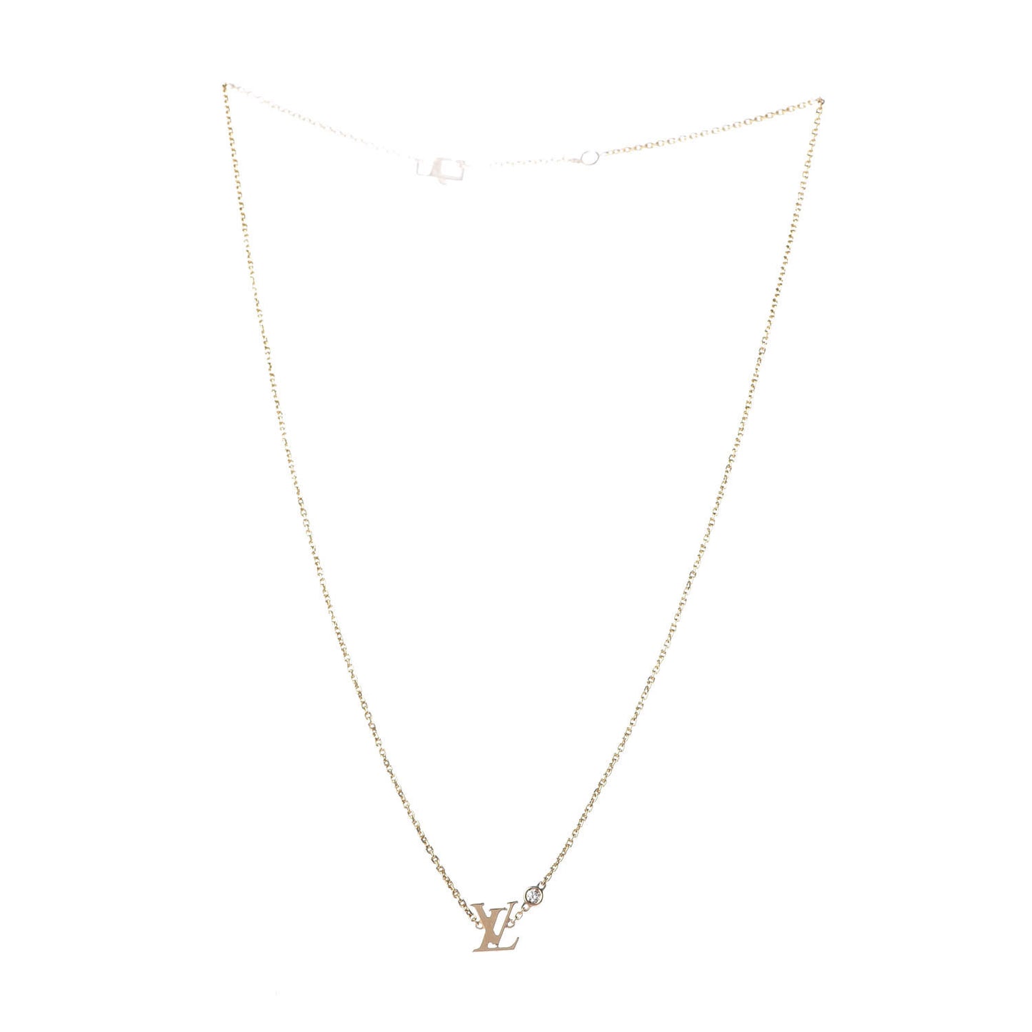 18K Yellow Gold Diamond Idylle Blossom LV Pendant Necklace