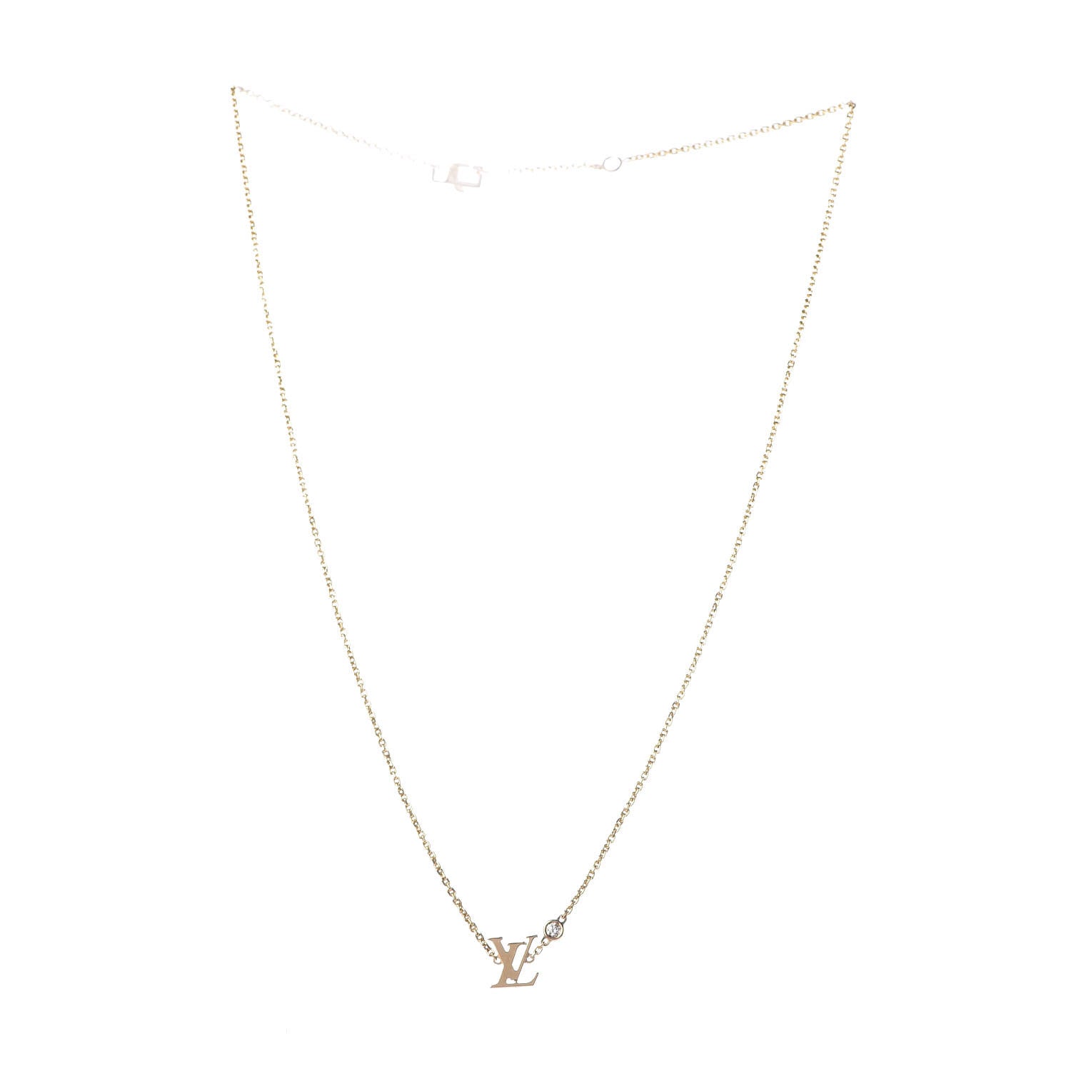 Louis Vuitton 18K Yellow Gold Diamond Idylle Blossom LV Pendant Necklace 3 of 6