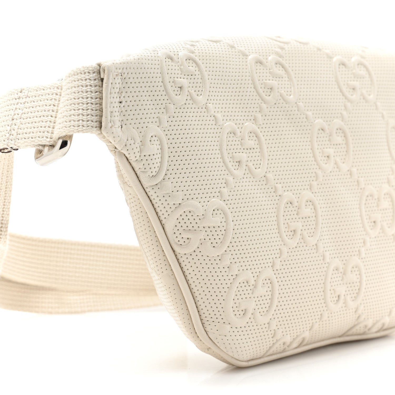 Gucci Calfskin GG Tennis Embossed Belt Bag Mystic White 11 of 11