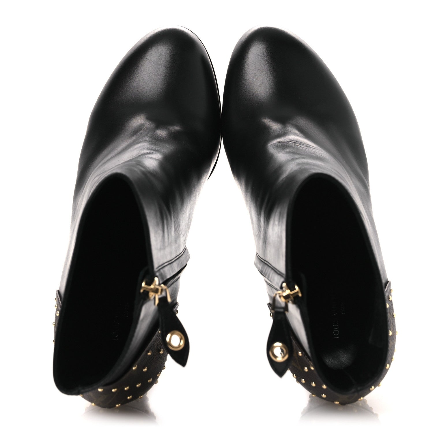 Louis Vuitton Soft Calfskin Monogram Afterglow Platform Ankle Boots 38.5 Black 2 of 12