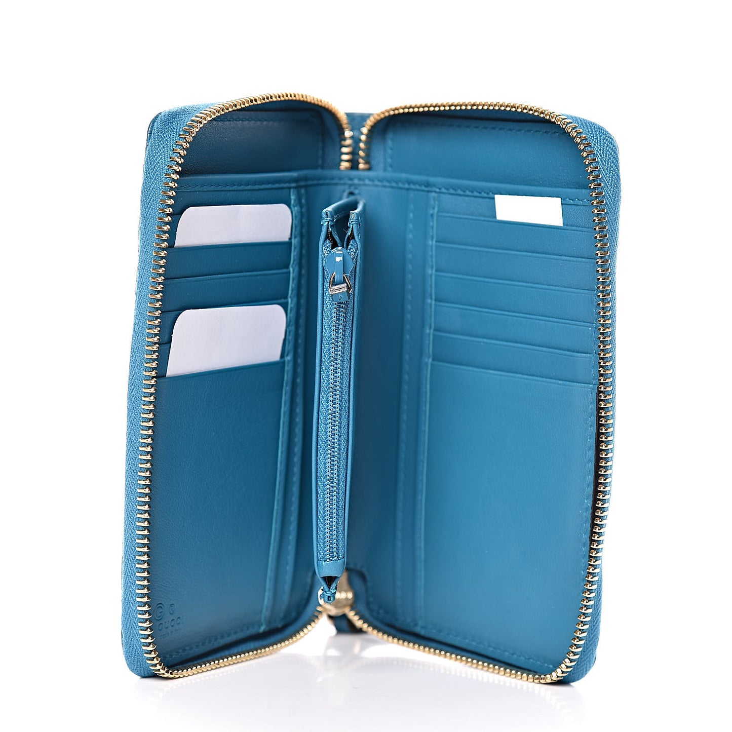 Microguccissima Zip Around Organizer Wallet Deep Cobalt
