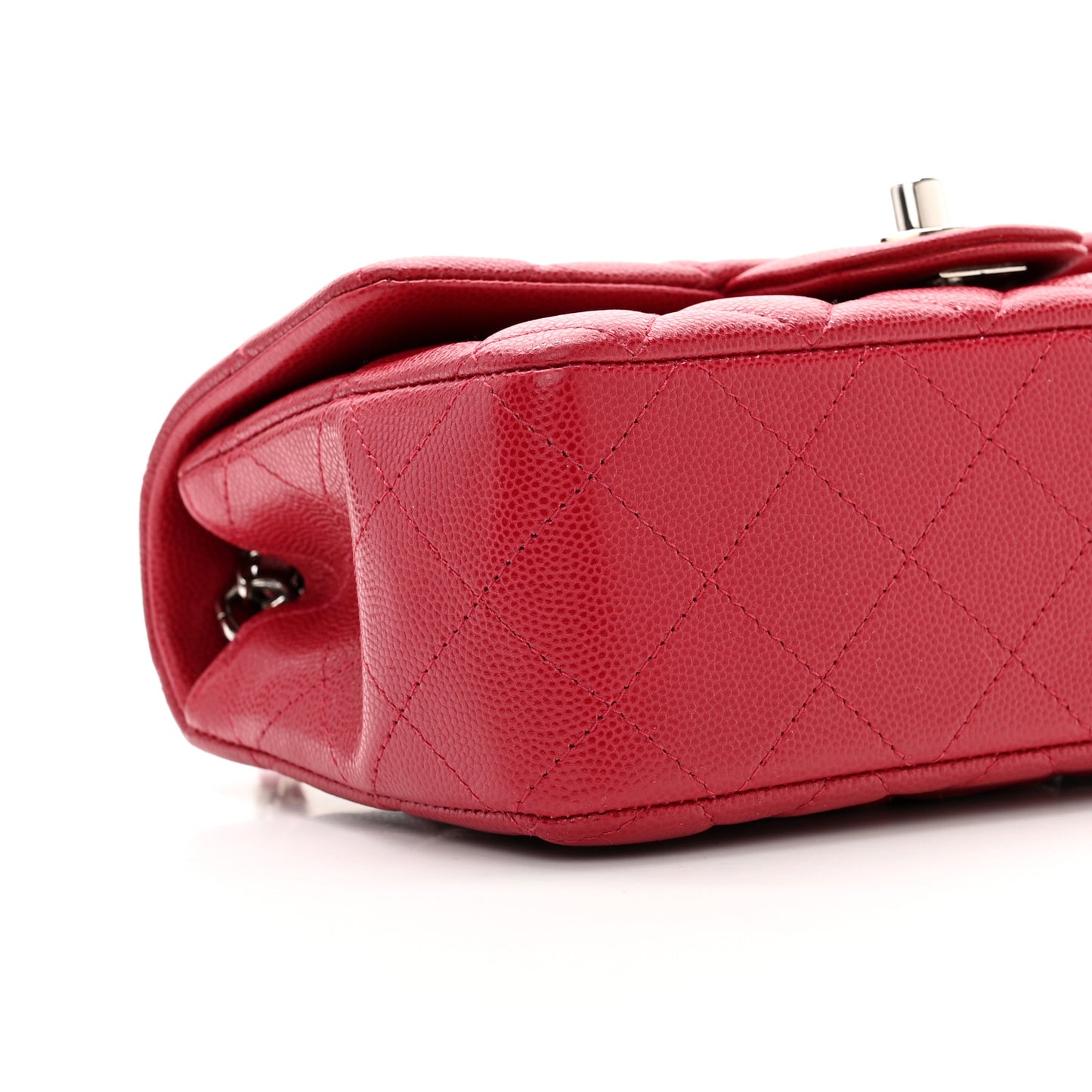 Caviar Quilted Mini Rectangular Flap Red