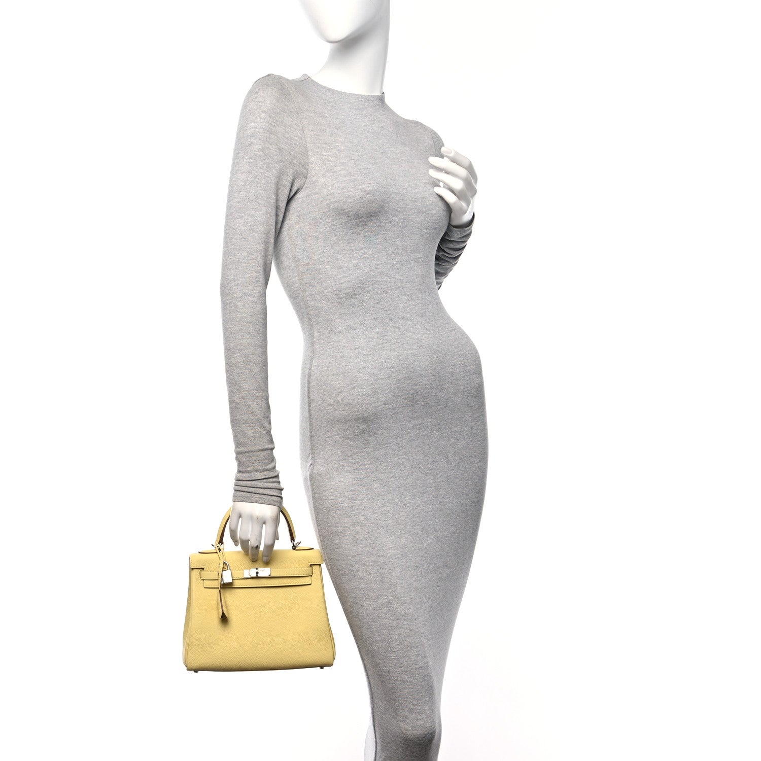 Hermes Taurillon Novillo Kelly Retourne 25 Jaune Poussin 2 of 11