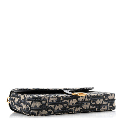 Christian Dior Oblique Saddle Chain Pouch  Blue 4 of 12