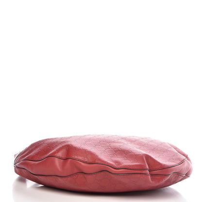 Gucci Guccissima Half Moon Bamboo Ring Hobo Red 4 of 12