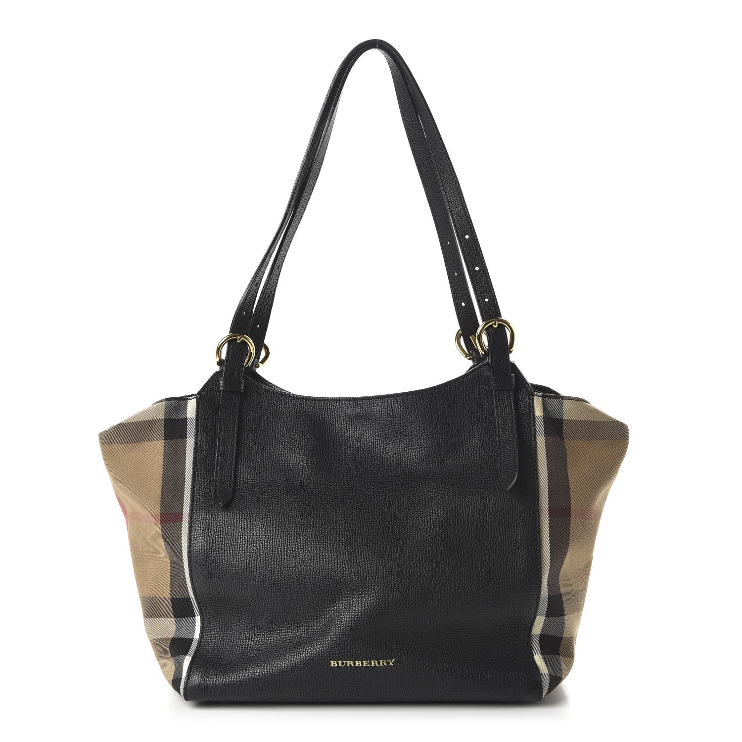Burberry Grainy Calfskin House Check Small Canterbury Black 1 of 10