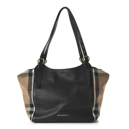 Burberry Grainy Calfskin House Check Small Canterbury Black 1 of 10