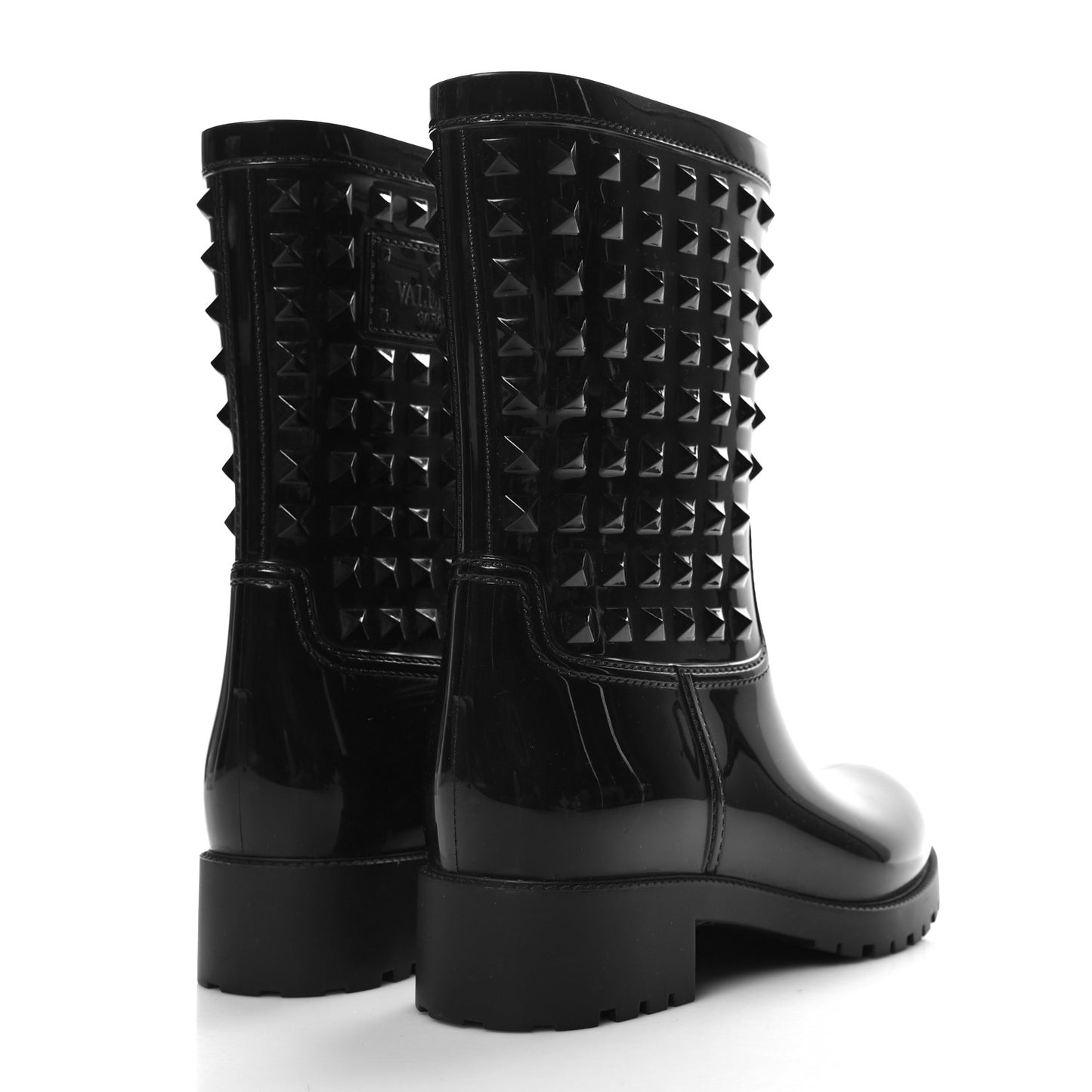 Rubber Rockstud Short Rainboots 37 Black