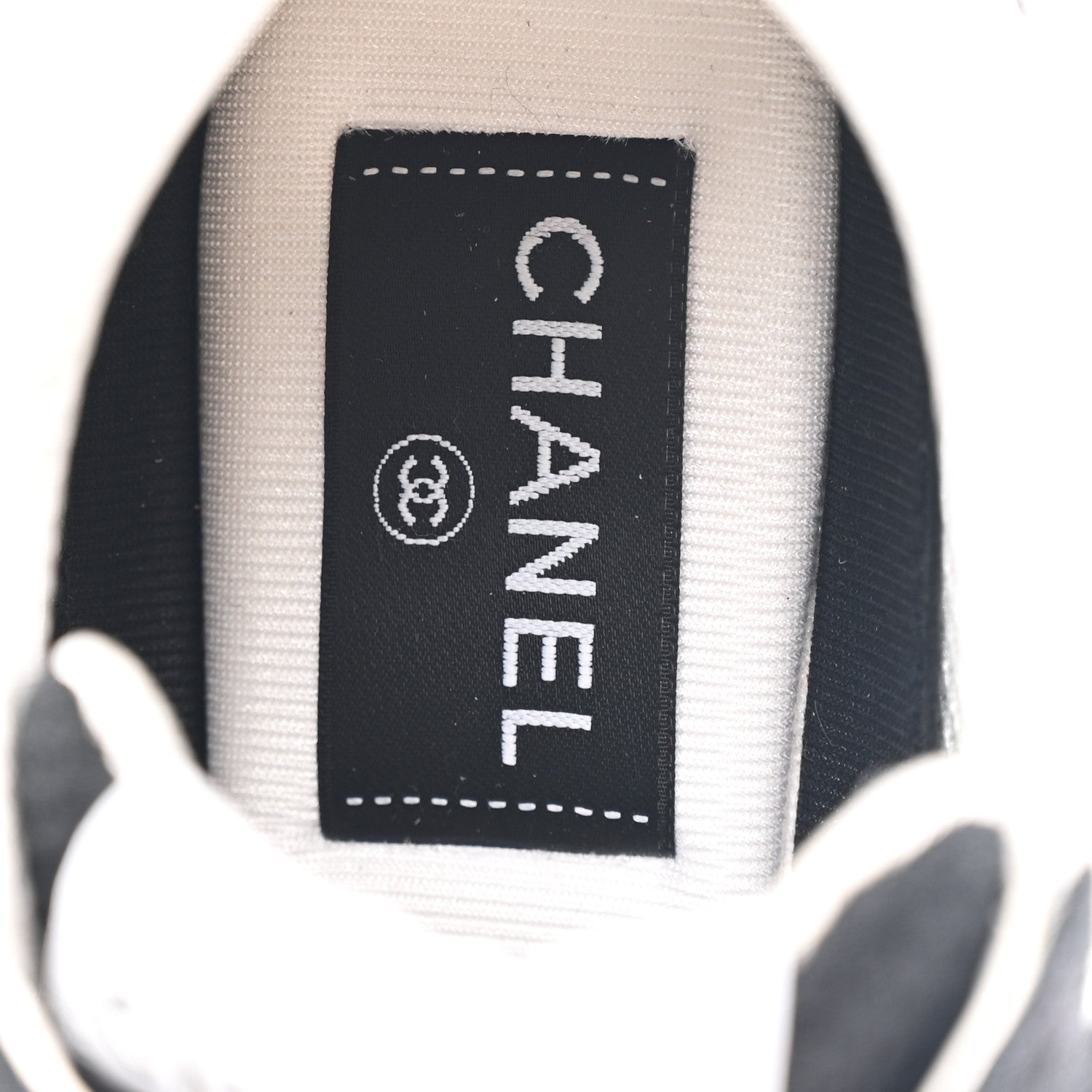 Chanel Mesh Suede Grained Calfskin Womens CC Sneakers 36.5 Black White 8 of 11