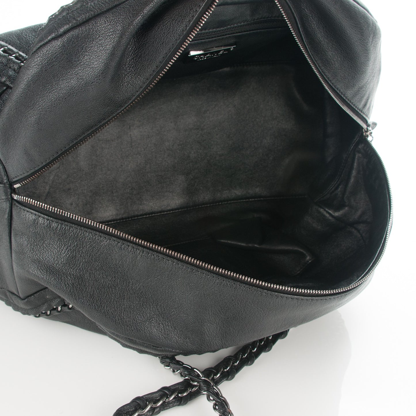 Deerskin Large Luxe Ligne Bowler Black