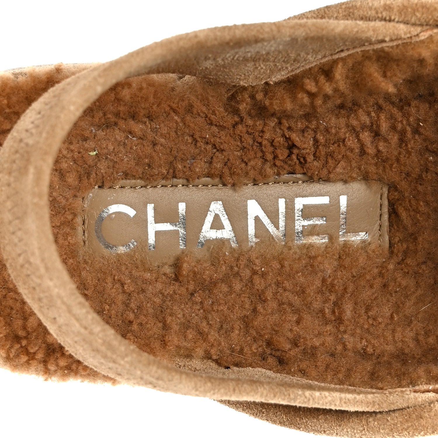 Chanel Suede Calfskin CC Slingback Loafers 35 Dark Beige 7 of 10