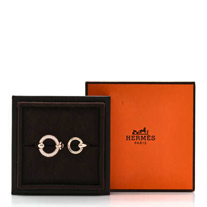 Hermes 18K Rose Gold Diamond Filet d'Or Double Ring 52 6 5 of 5