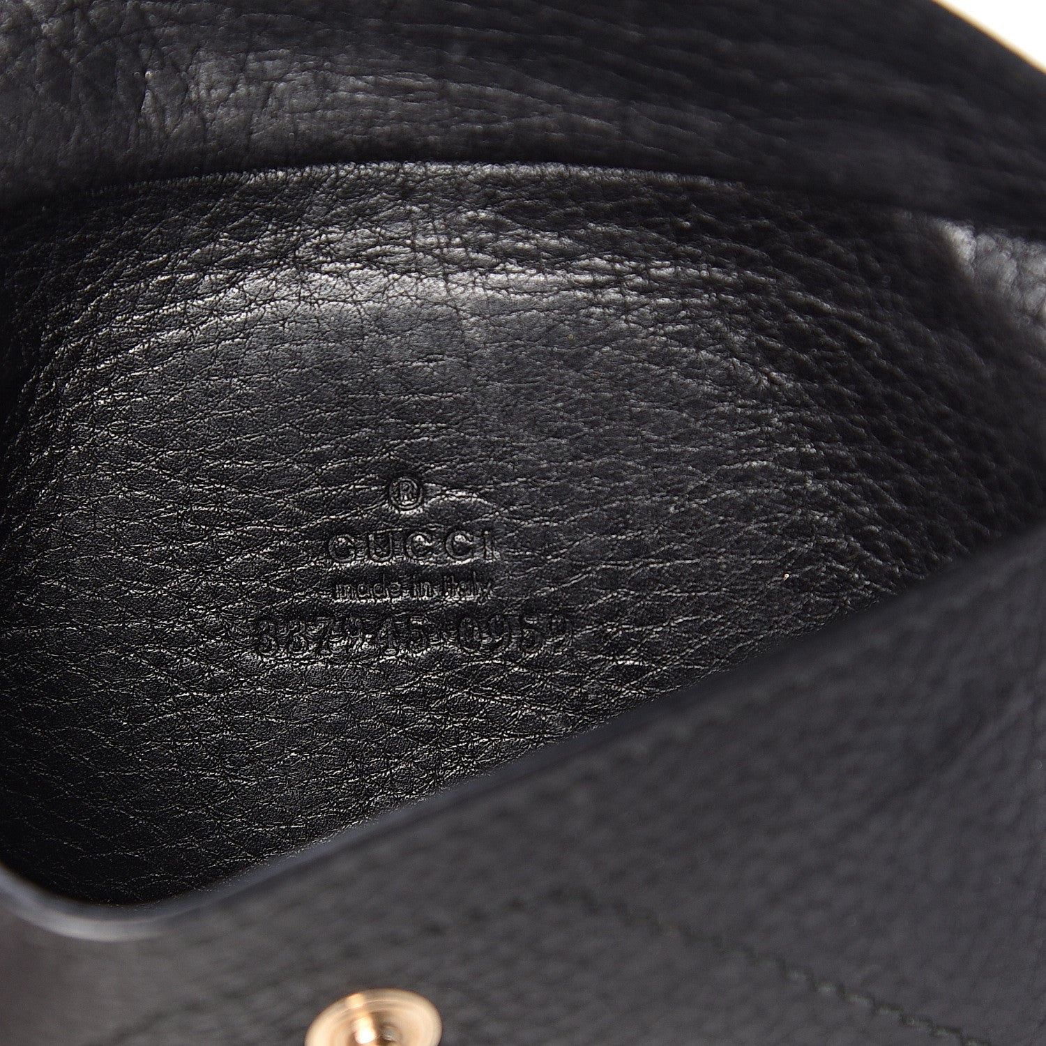 Gucci Grained Calfskin Soho Envelope Card Case Black 5 of 5