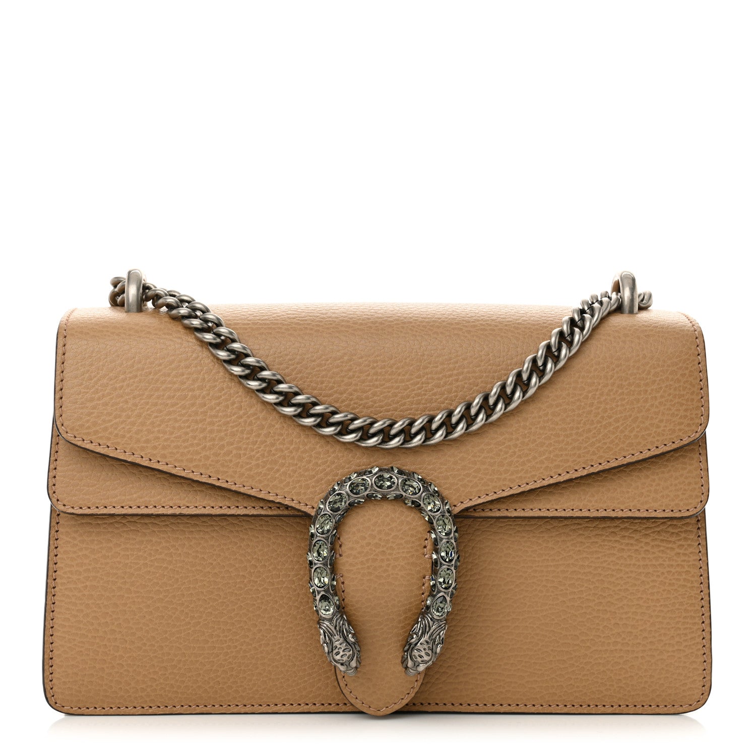 Gucci Dollar Calfskin Crystal Small Dionysus Shoulder Bag Natural Tan Black Diamond 1 of 11