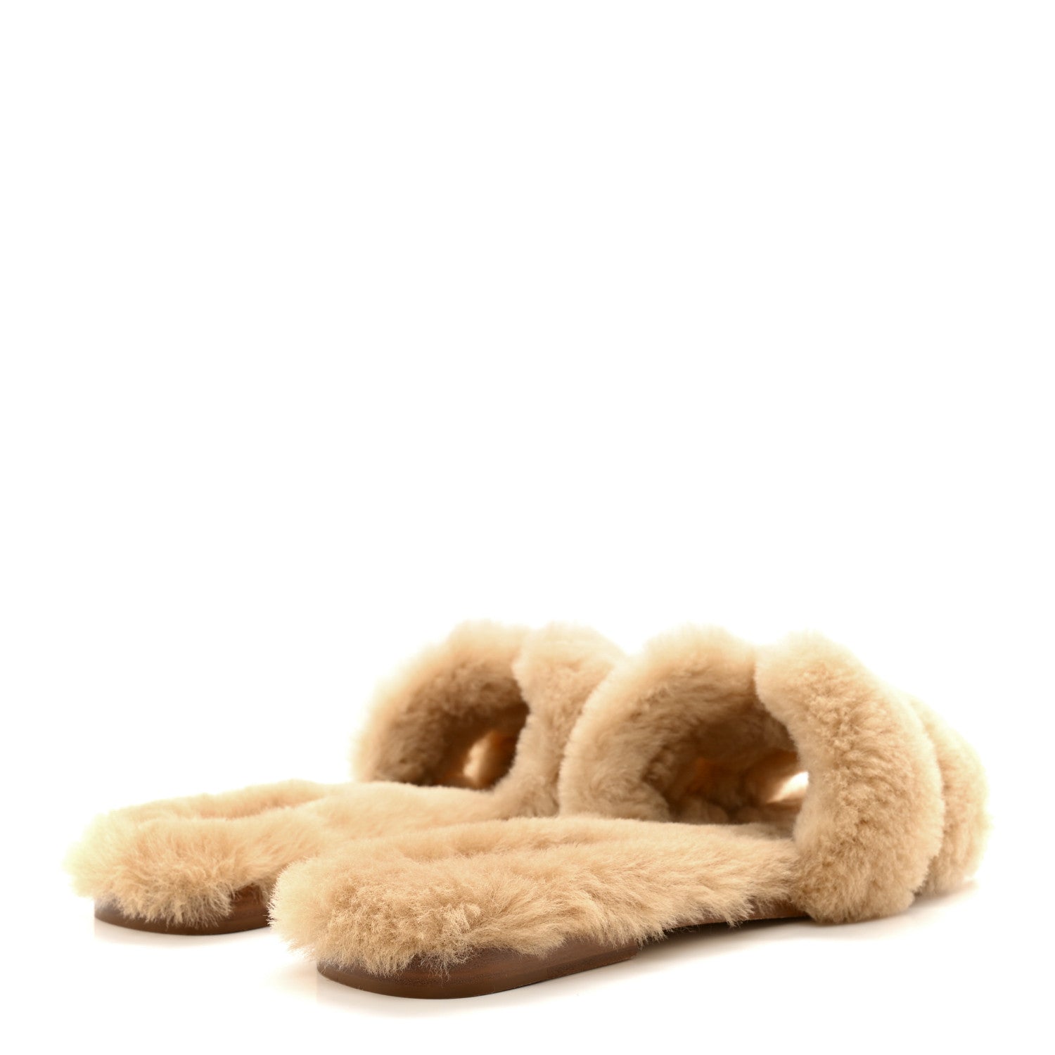 Hermes Woolskin Oran Sandals 38.5 Beige Argile 4 of 9