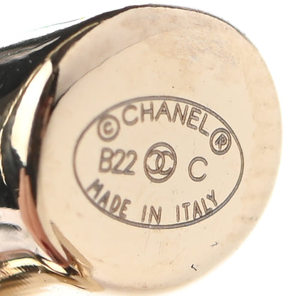 Chanel Metal Large CC Earrings Light Gold 4 of 4
