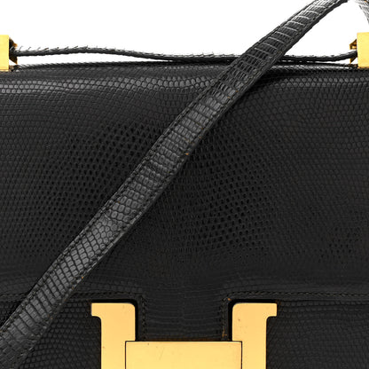 Hermes Lizard Constance 24 Black 7 of 19