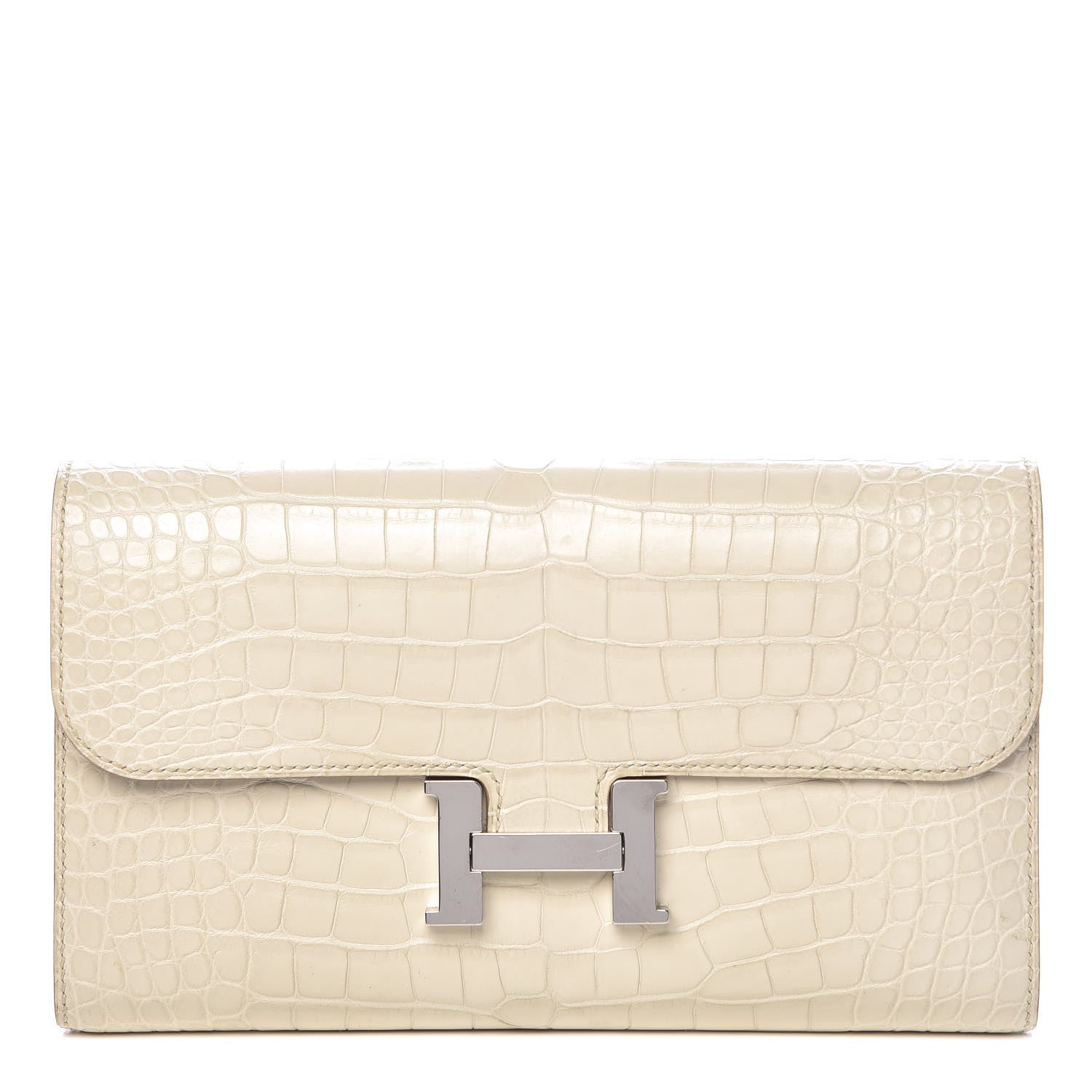 Hermes Matte Alligator Constance Wallet Beton 1 of 14