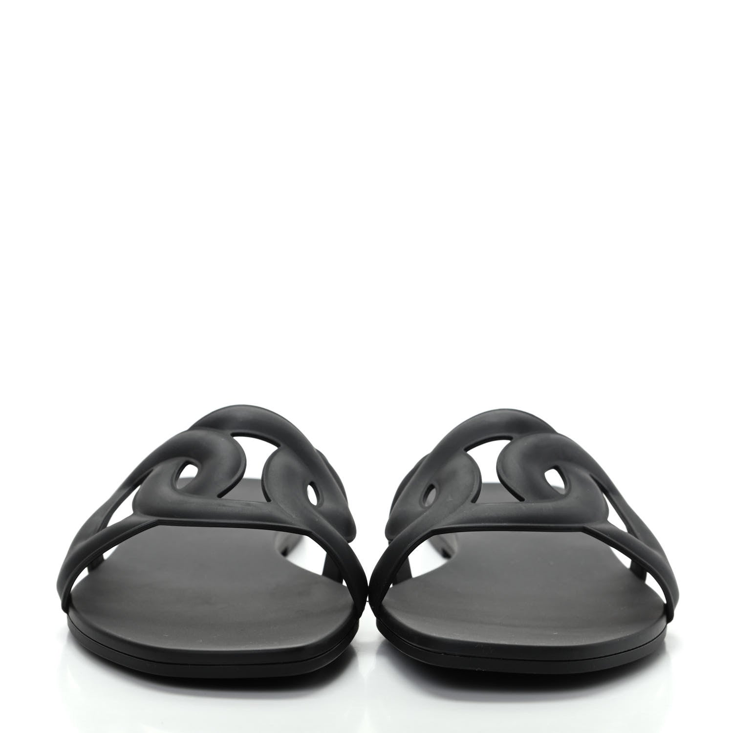 Hermes Rubber Aloha Sandals 38 Black 2 of 11