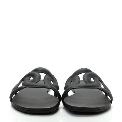 Hermes Rubber Aloha Sandals 38 Black 2 of 11