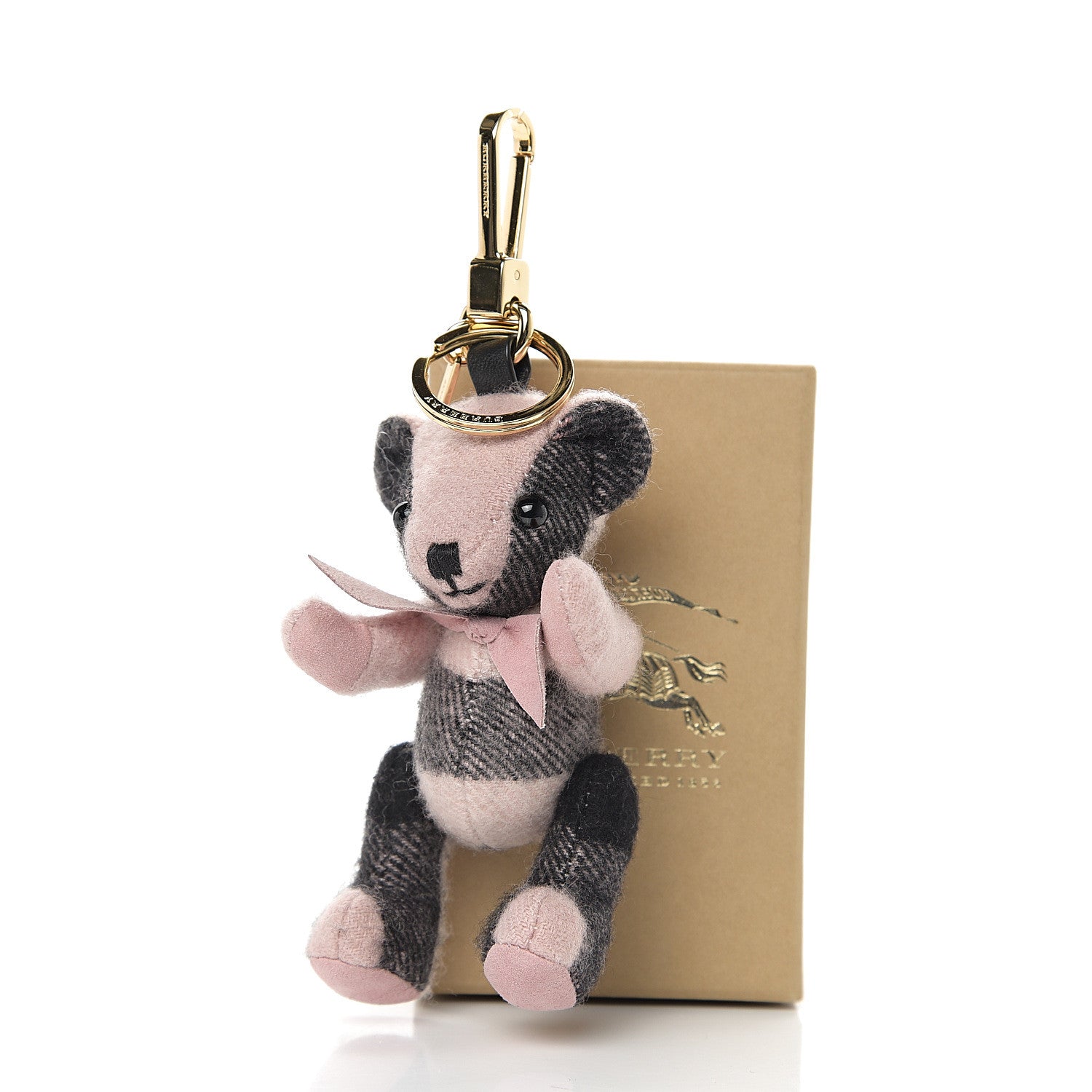 Burberry Cashmere House Check Colours Thomas Bear Bag Charm Ash Rose 3 of 3