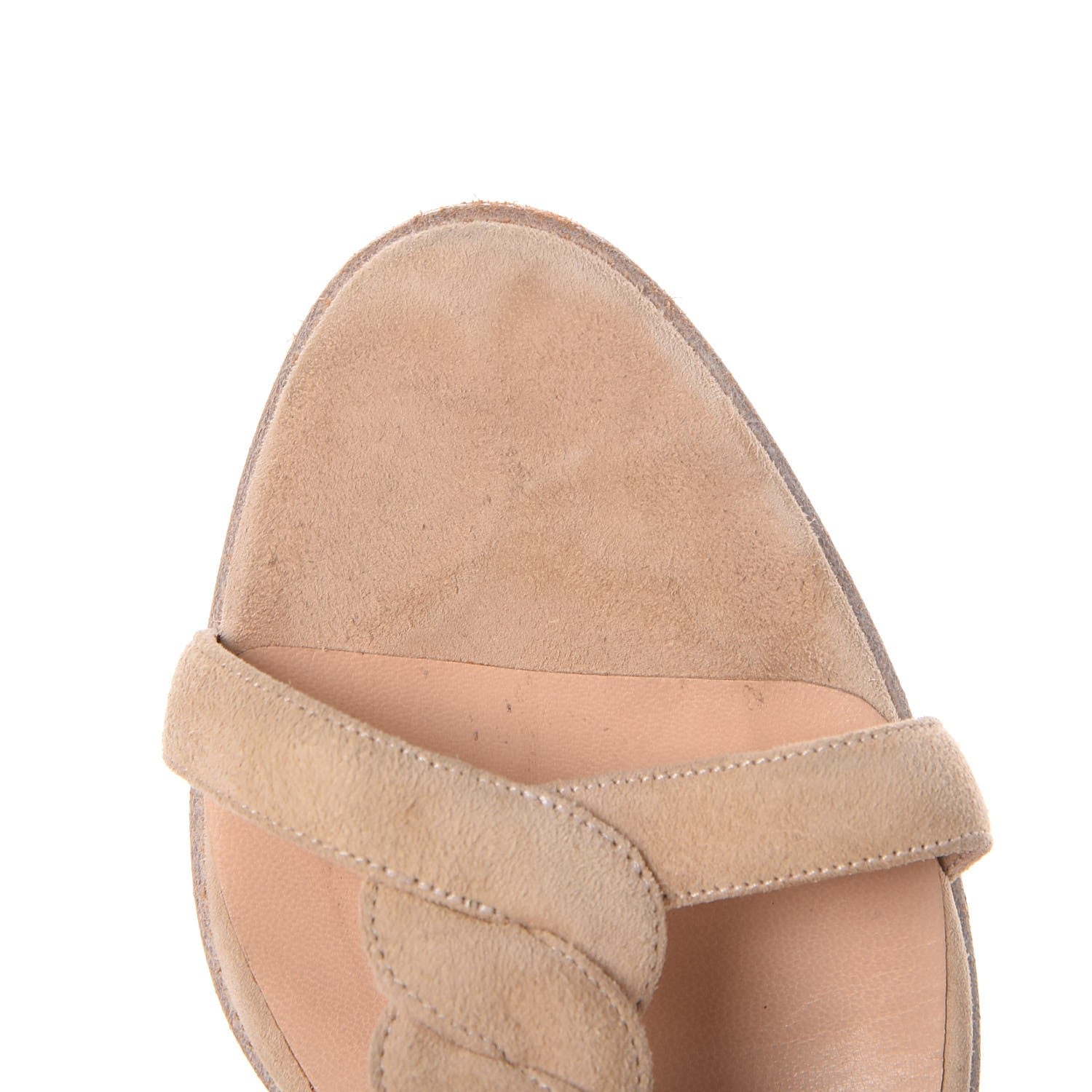 Hermes Suede Goatskin Twisted T Strap Sandals 37 Nude 11 of 12