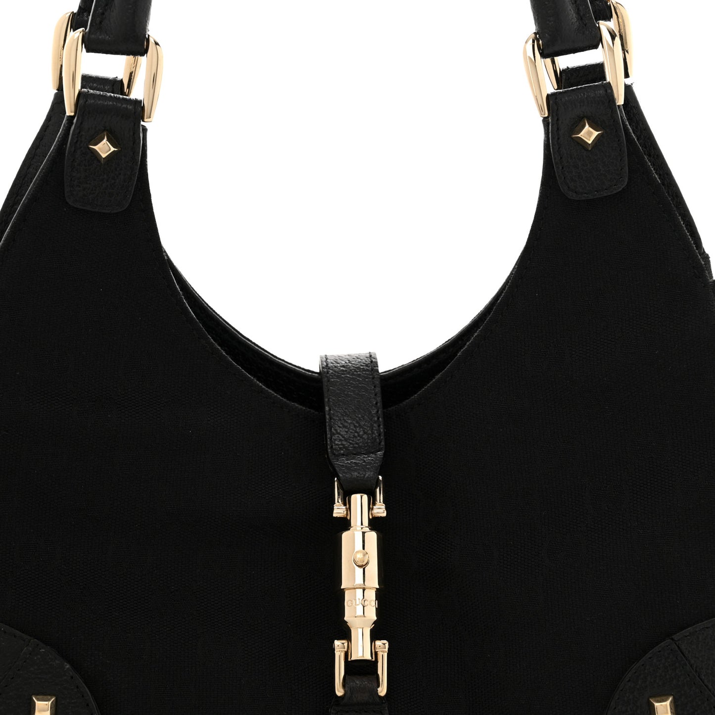Monogram Calfskin Large Bardot Tote Black