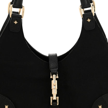 Gucci Monogram Calfskin Large Bardot Tote Black 8 of 13