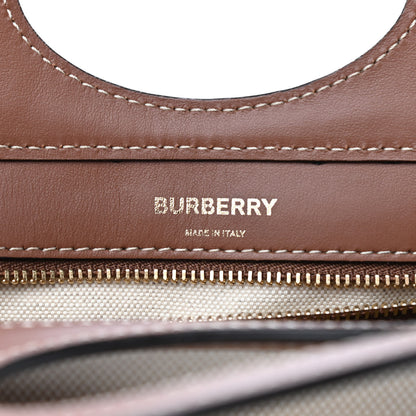 Burberry Canvas Smooth Calfskin Two Tone Mini Pocket Bag Natural Malt Brown 6 of 8