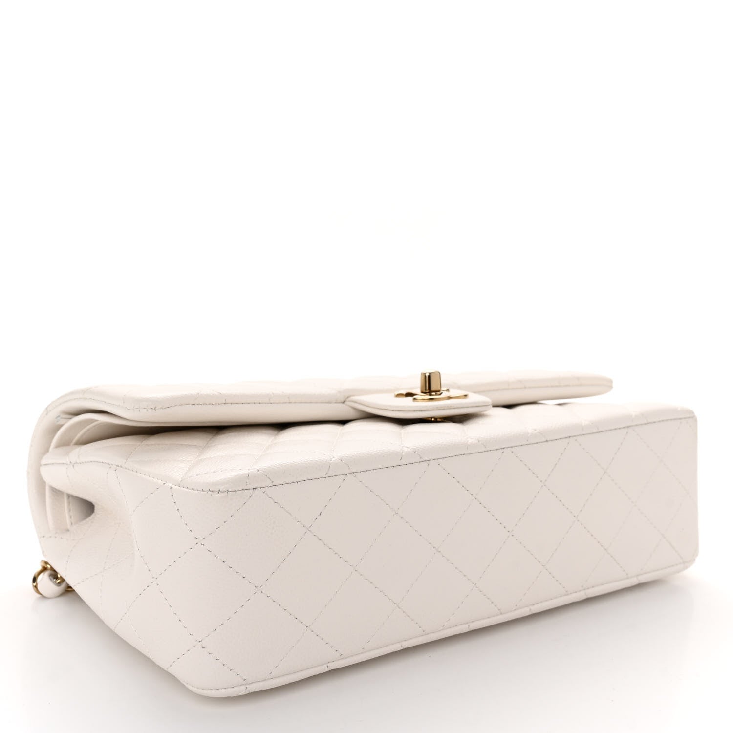Chanel Caviar Quilted Medium Double Flap White 4 of 11