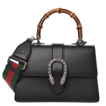 Gucci Dollar Calfskin Crystal Web Medium Dionysus Bamboo Top Handle Bag Black Black Diamond 1 of 8