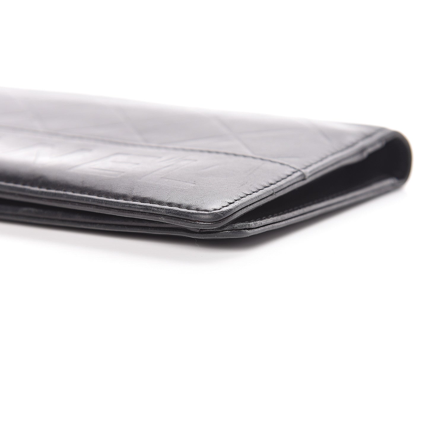 Chanel Lambskin Embossed Logo Yen Wallet Black 15 of 15