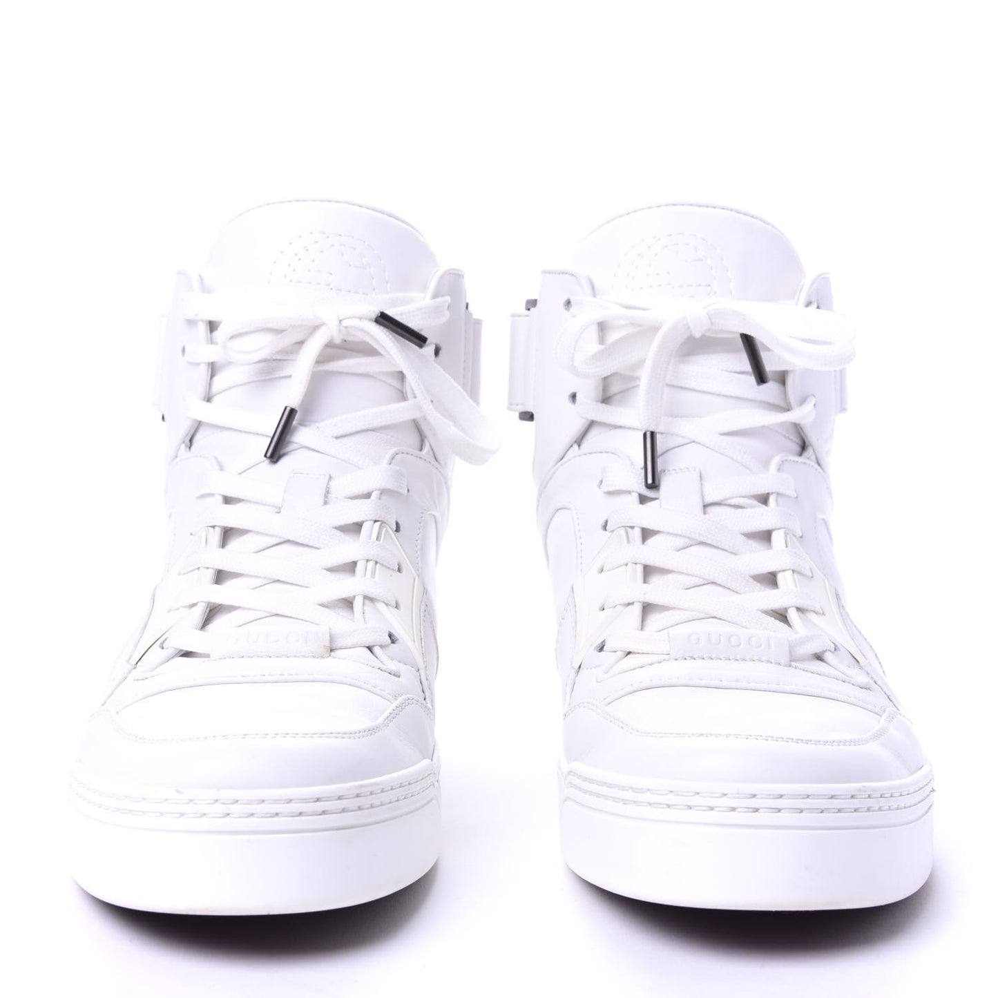 Calfskin Mens High Top Sneakers 9 White