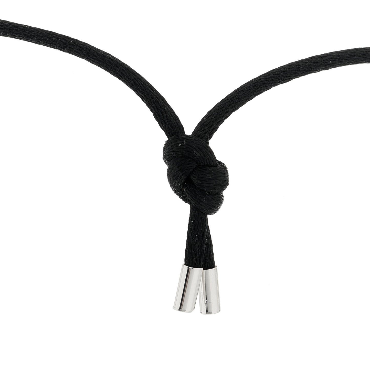 18K White Gold LOVE Screwdriver Pendant Cord Necklace