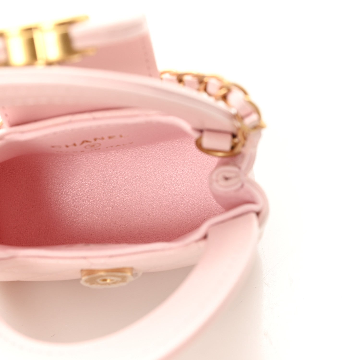 Chanel Shiny Lambskin Quilted Mini Kelly Bag Charm Light Pink 5 of 8