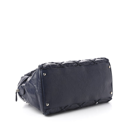 Chanel Calfskin Ultra Stitch Bowler Navy 3 of 15