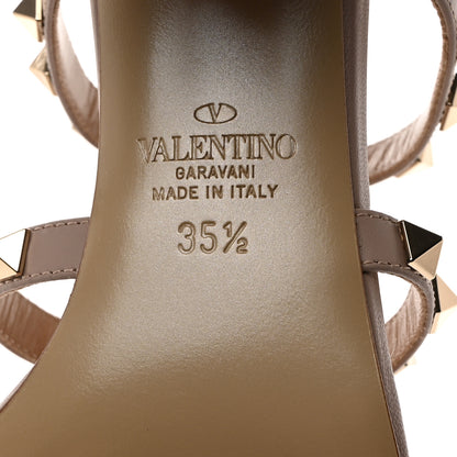 Valentino Garavani Calfskin Rockstud 60mm Caged Slide Sandals 35.5 Poudre 7 of 8