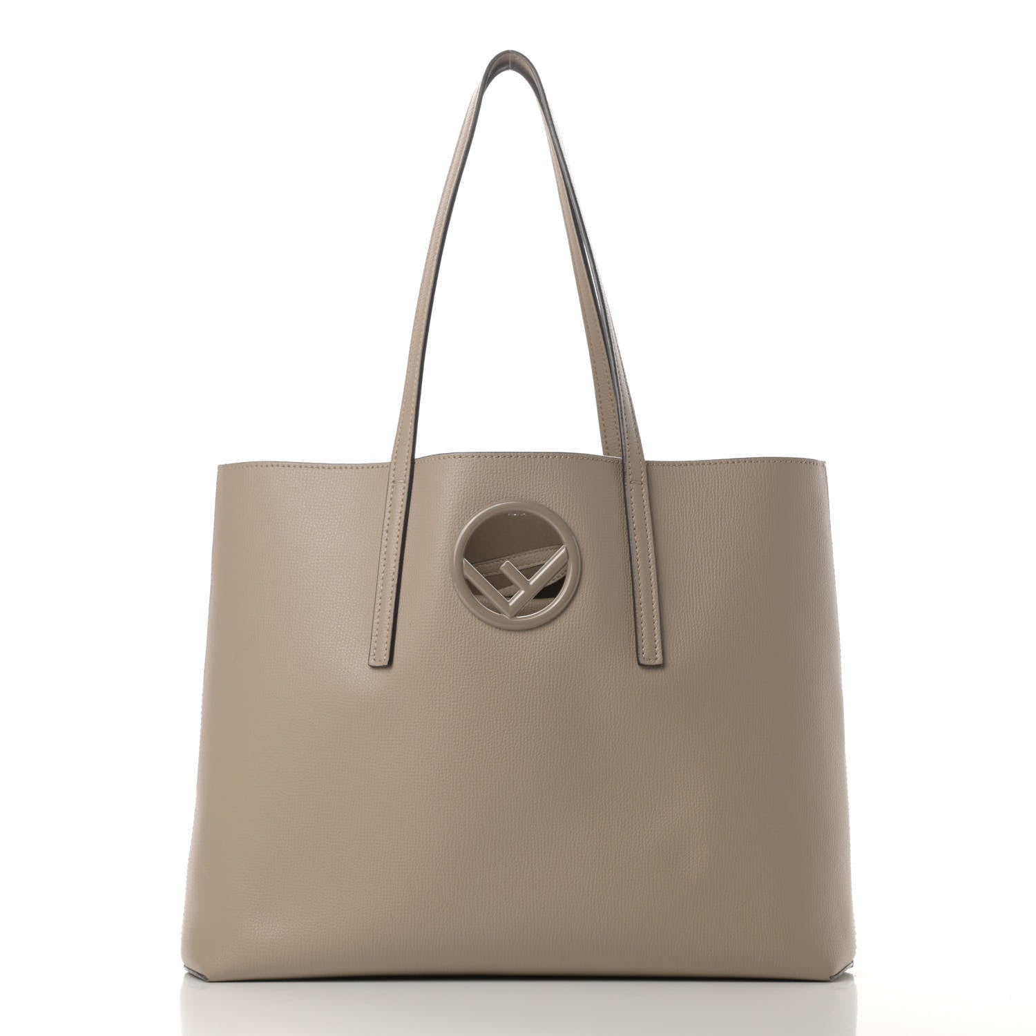 Fendi Vitello Vienna Enamel F is Fendi Shopping Tote Tortora Taupe 2 of 11