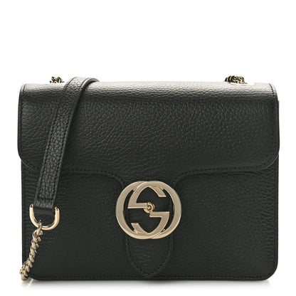 Gucci Dollar Calfskin Small Interlocking G Shoulder Bag Black 1 of 10