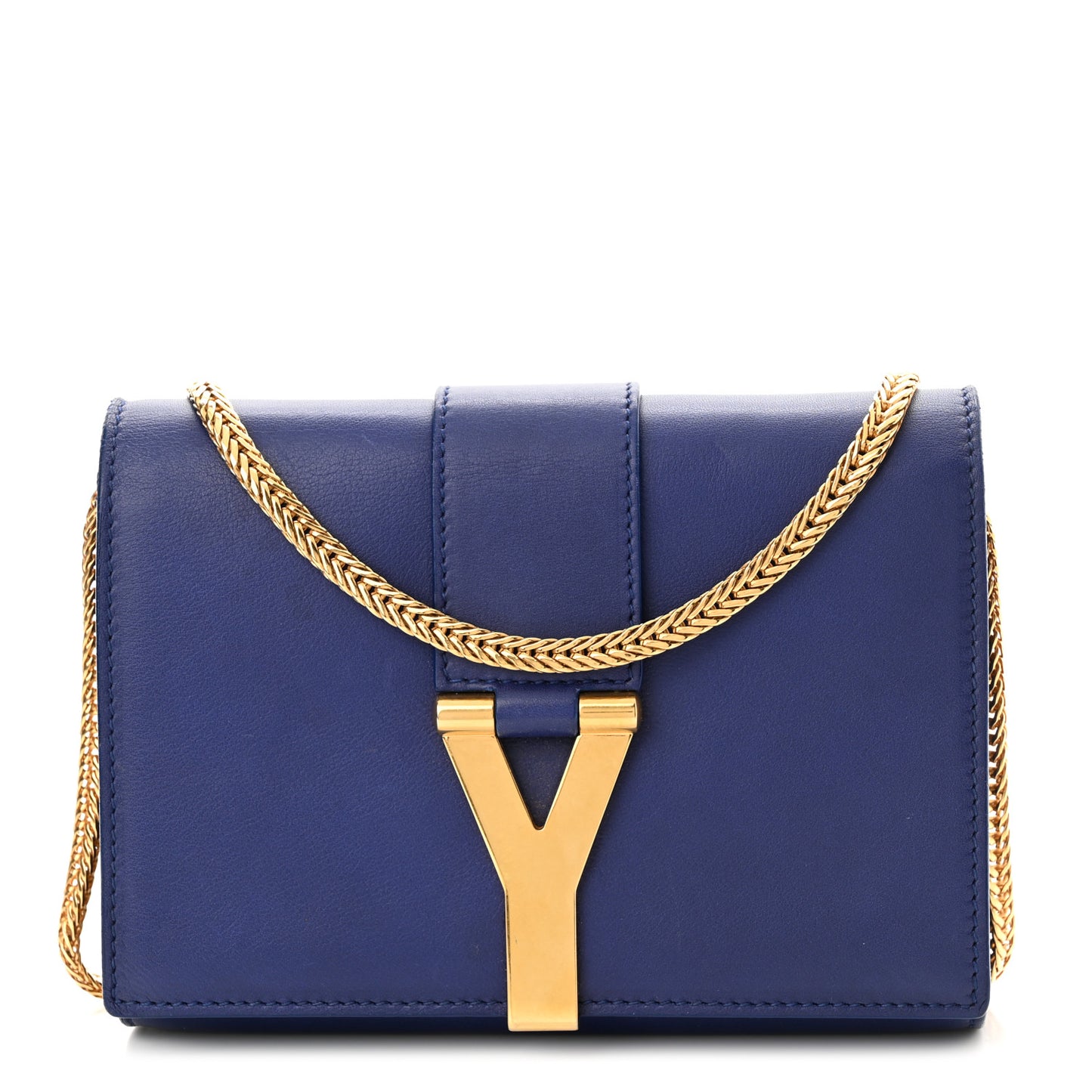 Calfskin Small Classic Y Satchel Blue