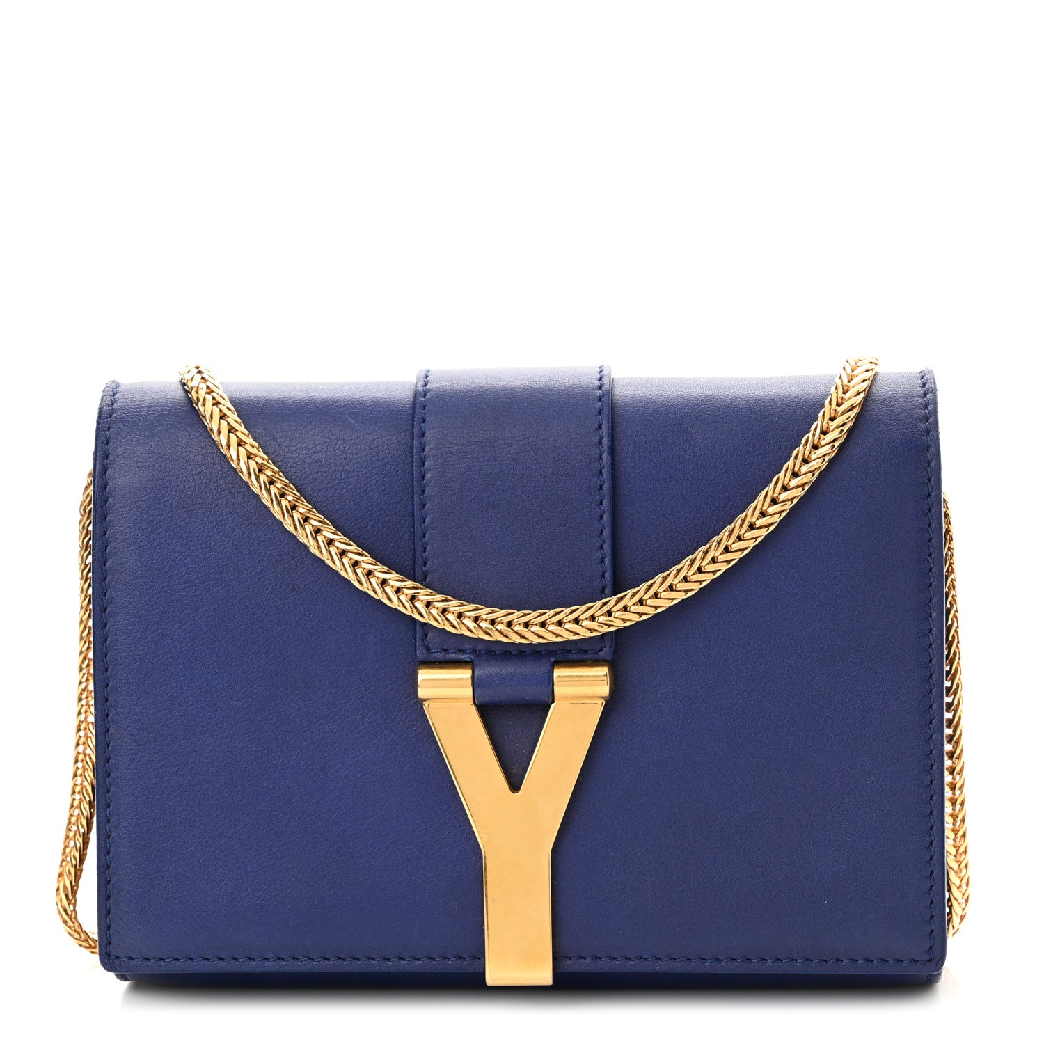 Saint Laurent Calfskin Small Classic Y Satchel Blue 1 of 16