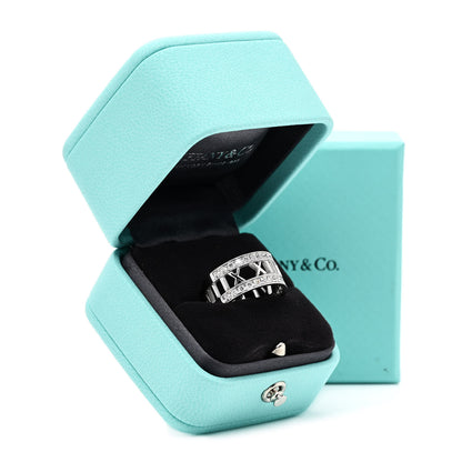 Tiffany 18K White Gold Diamond Wide Atlas Open Ring 51 5.75 6 of 6