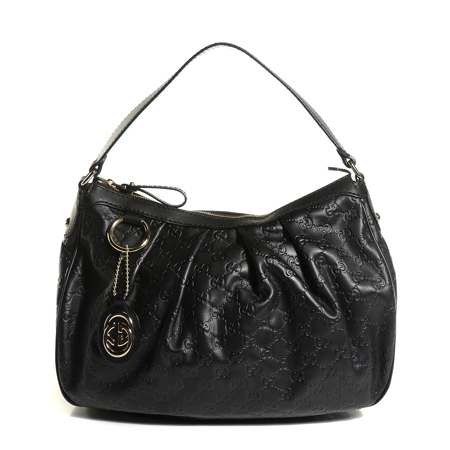 Gucci Guccissima Medium Sukey Hobo Black 1 of 7
